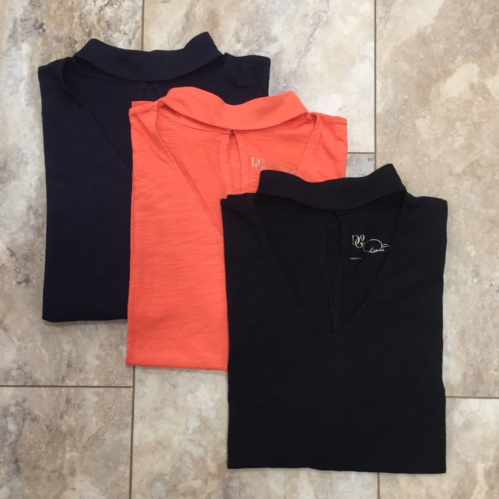 Diane Gilman Keyhole Cut-Out Blouses 3 Pc Bundle